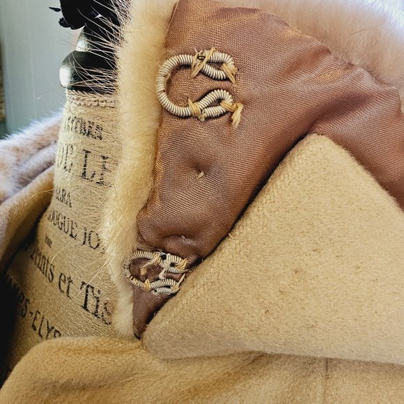 Vintage Fur Collar 1950's Swing Coat with Fur Collar, 100% Virgin Wool, MCM - Picture 7 of 16